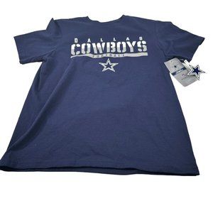 Dallas Cowboys Youth Large 16-18 Tee Shirt Short Sleeve Blue New With Tags